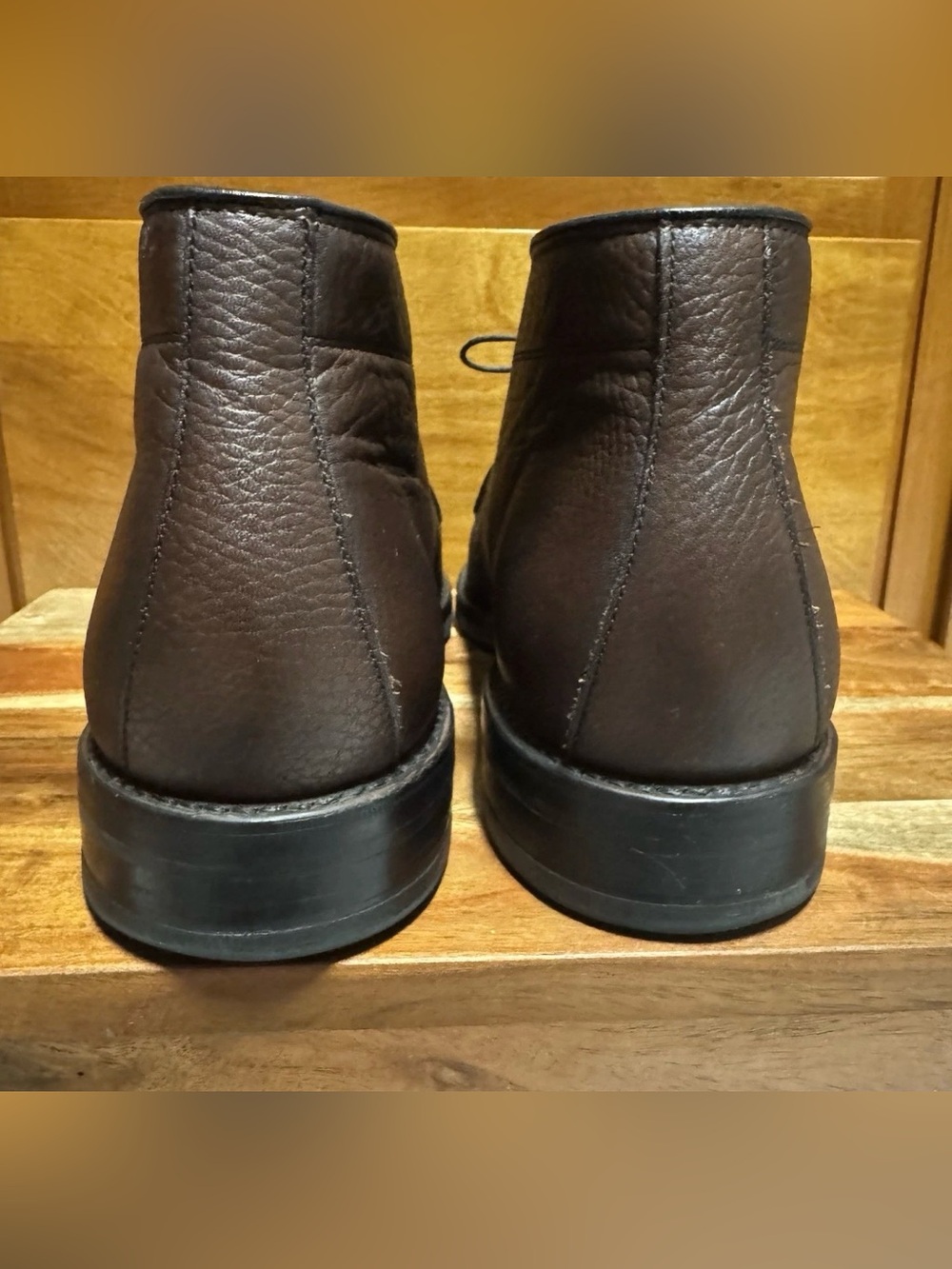 Allen Edmonds Chocolate Brown Leather Chukka Boots, size 10 E - Picture 3 of 12